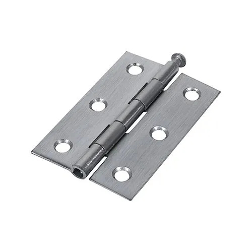 **Timco Butt Hinge - Loose Pin, Satin Chrome, 75 x 50mm (2 Pack)**